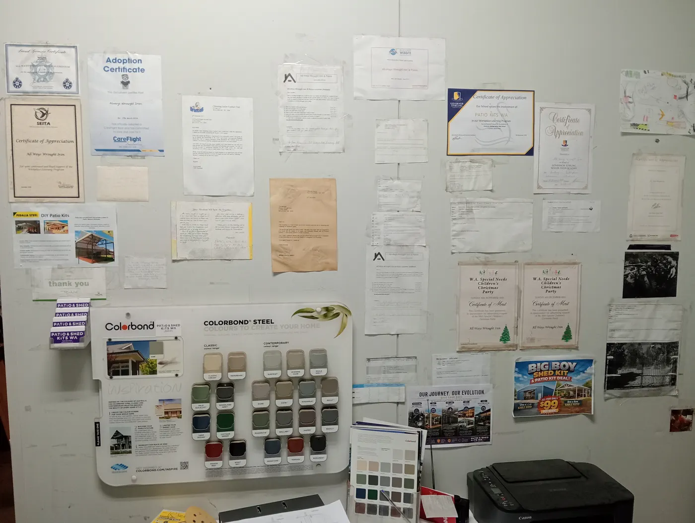 Colorbond Colour Wall