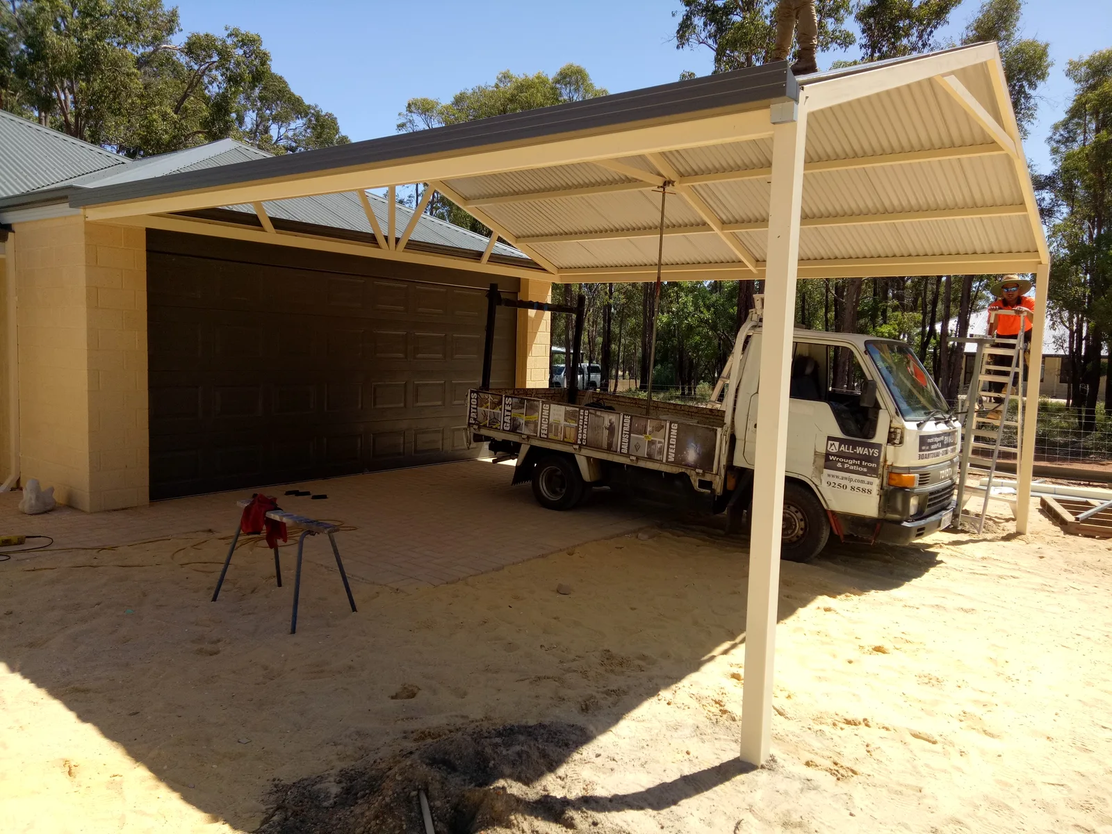 Gable Patio By A Garage